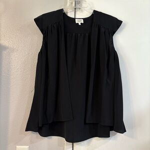 Seed Heritage Black Sheer Open Front Top Cover Up Silk Womens size 10